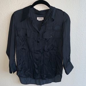 Zadig & Voltaire Black Button Down Blouse, Small